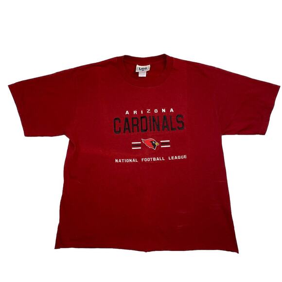Vintage Arizona Cardinals Embroidered T-Shirt 100% Cotton Red Cropped - Picture 1 of 6
